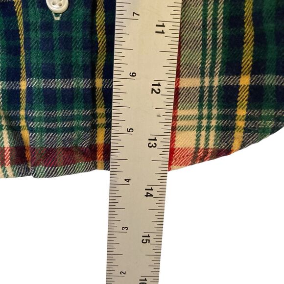 Polo Ralph Lauren Plaid Flannel Button Up Shirt Suede Elbow Patch Size 18 Months - Picture 7 of 11